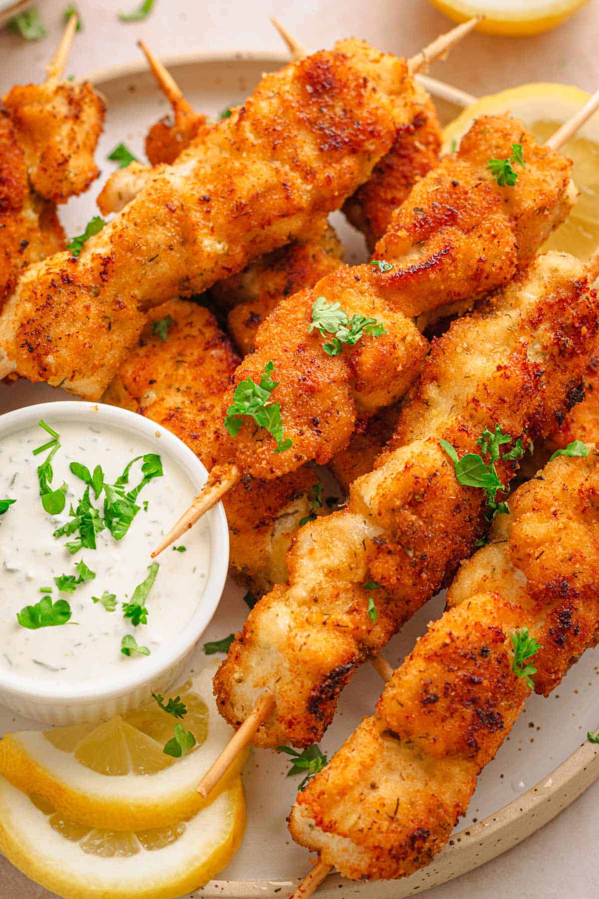 Breaded Chicken Skewers (Crispy Outside, Juicy Inside!).