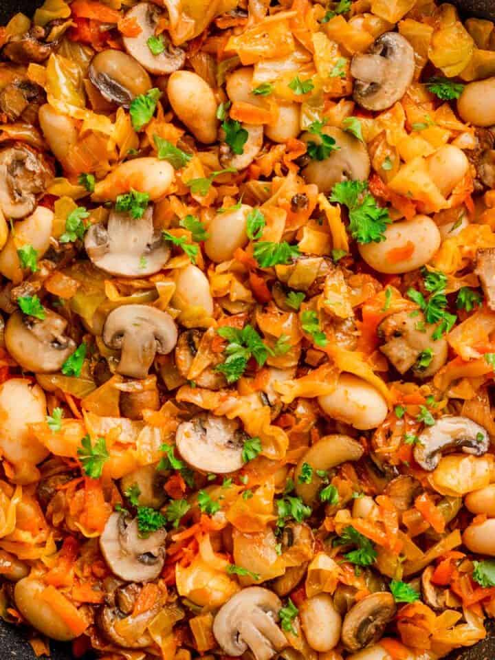Cabbage and Beans skillet dinner.