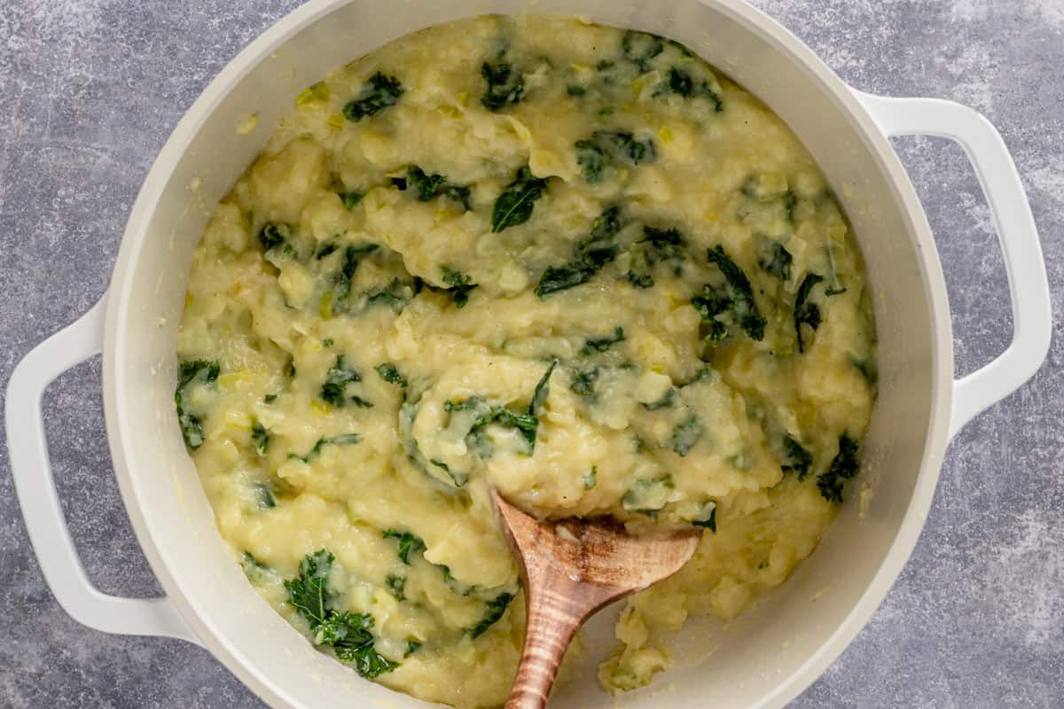 mashed potatoes with kale cabbage