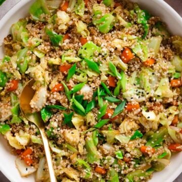 cabbage and quinoa stir fry