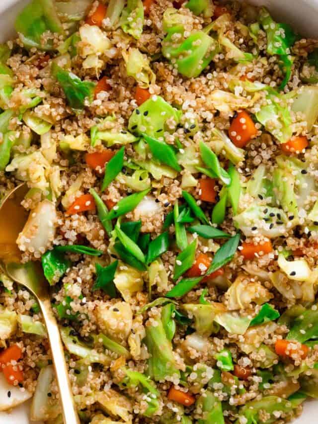 cabbage and quinoa stir fry