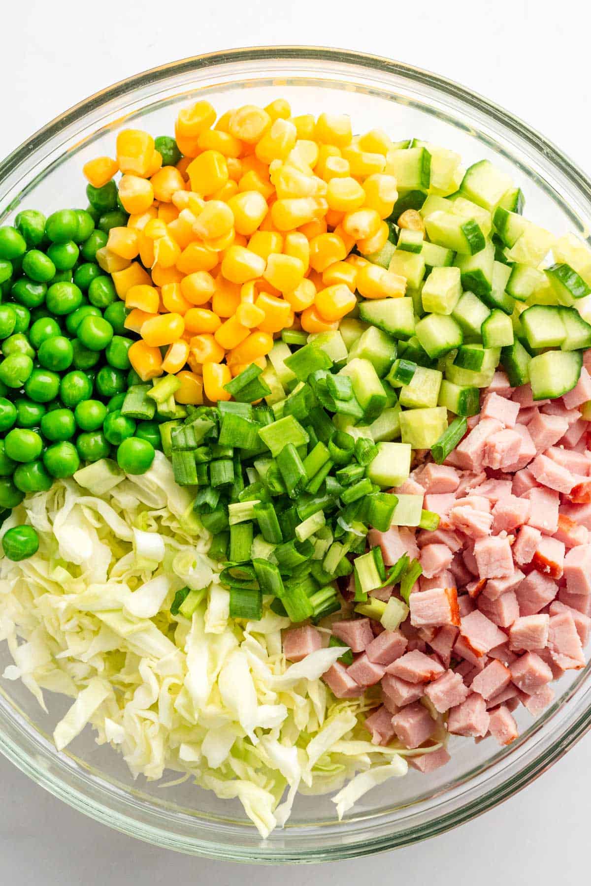 Cabbage Corn salad ingredients.
