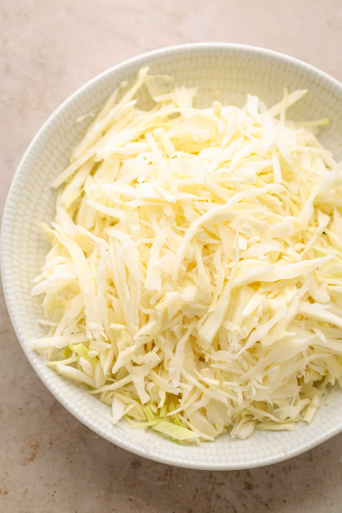 Shredded cabbage.