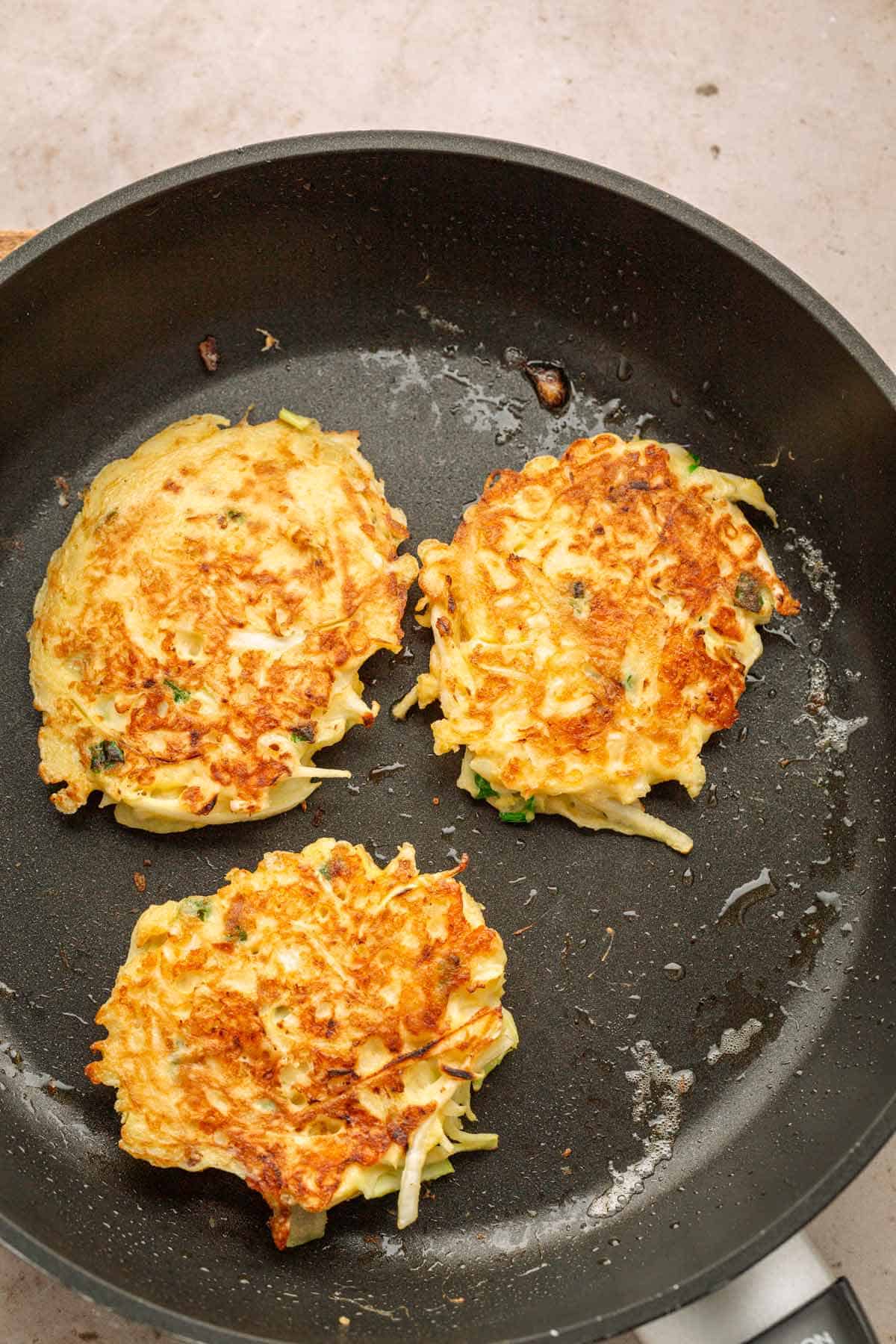 Savory cabbage pancakes.