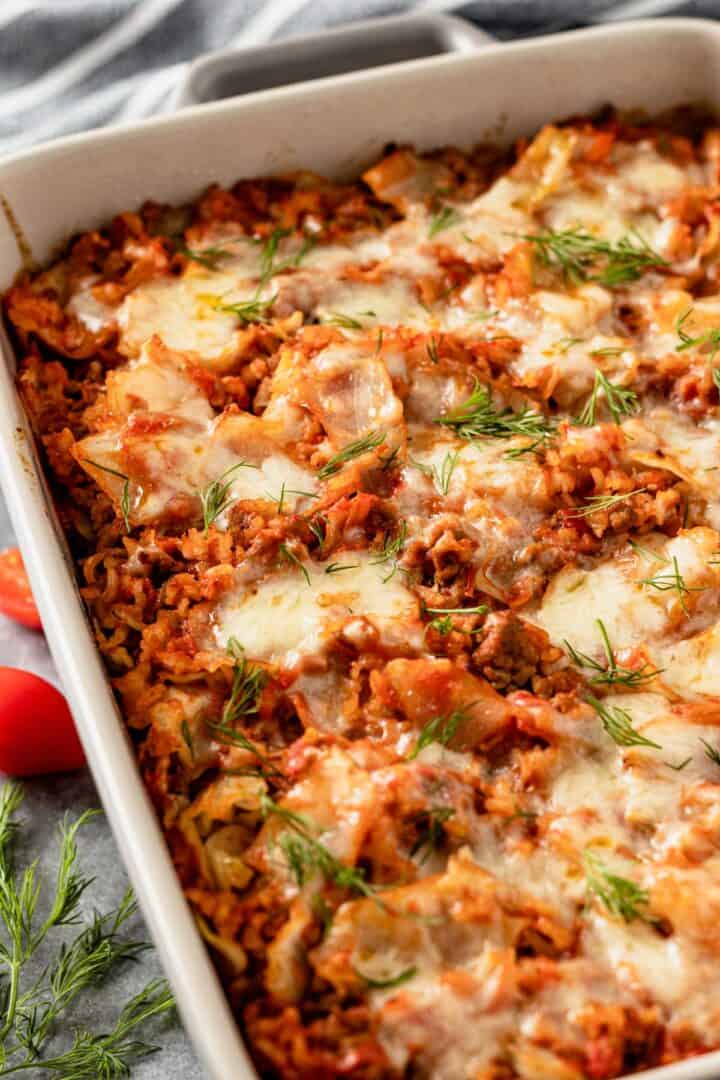 Lazy Cabbage Roll Casserole With Ground Beef The Yummy Bowl