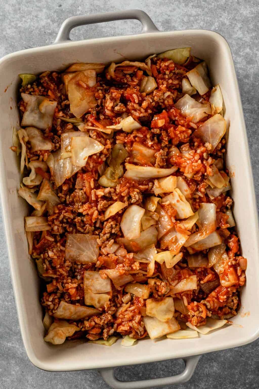 Lazy Cabbage Roll Casserole With Ground Beef The Yummy Bowl