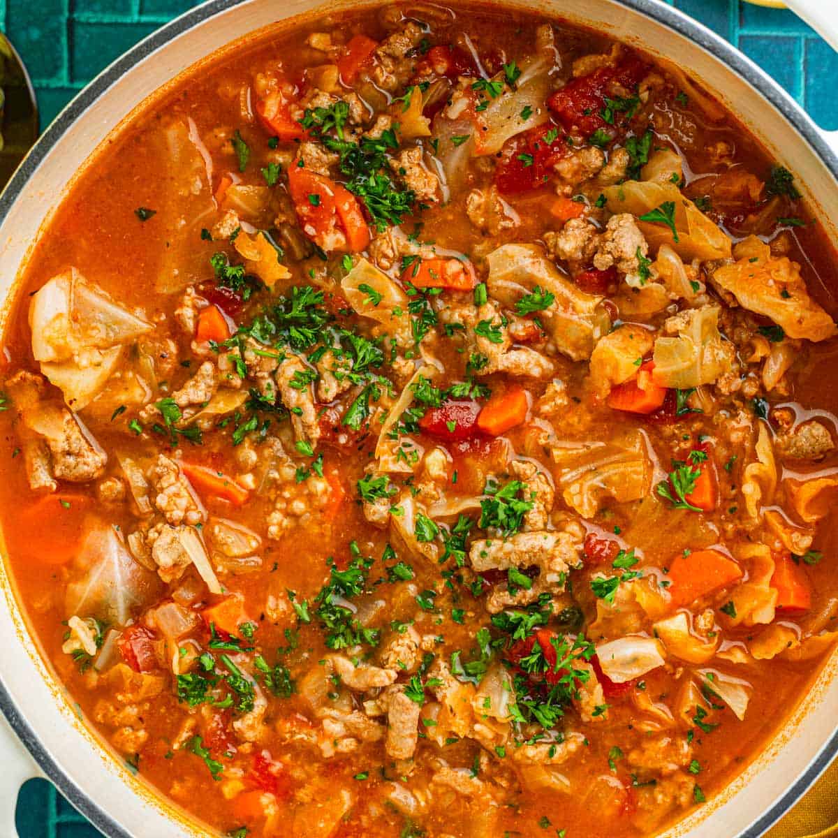 30-minute Cabbage roll soup.