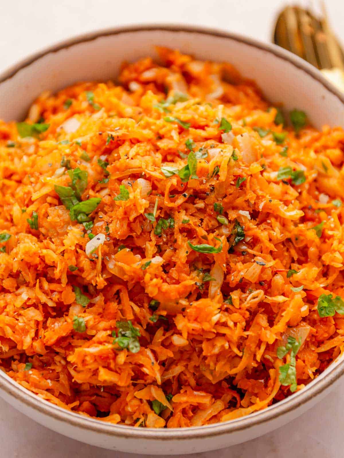 cabbage rice in a bowl.