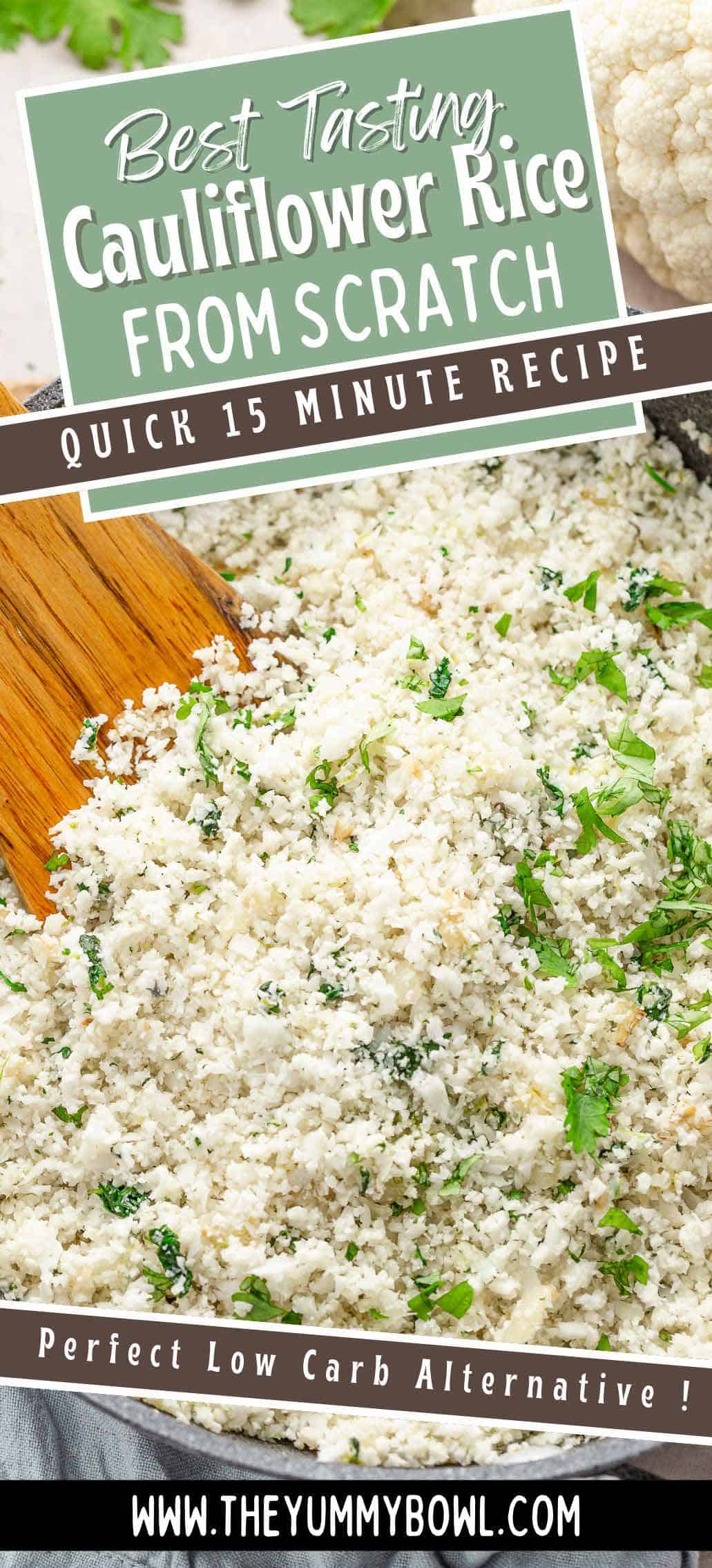 cauliflower rice with herbs and onion.