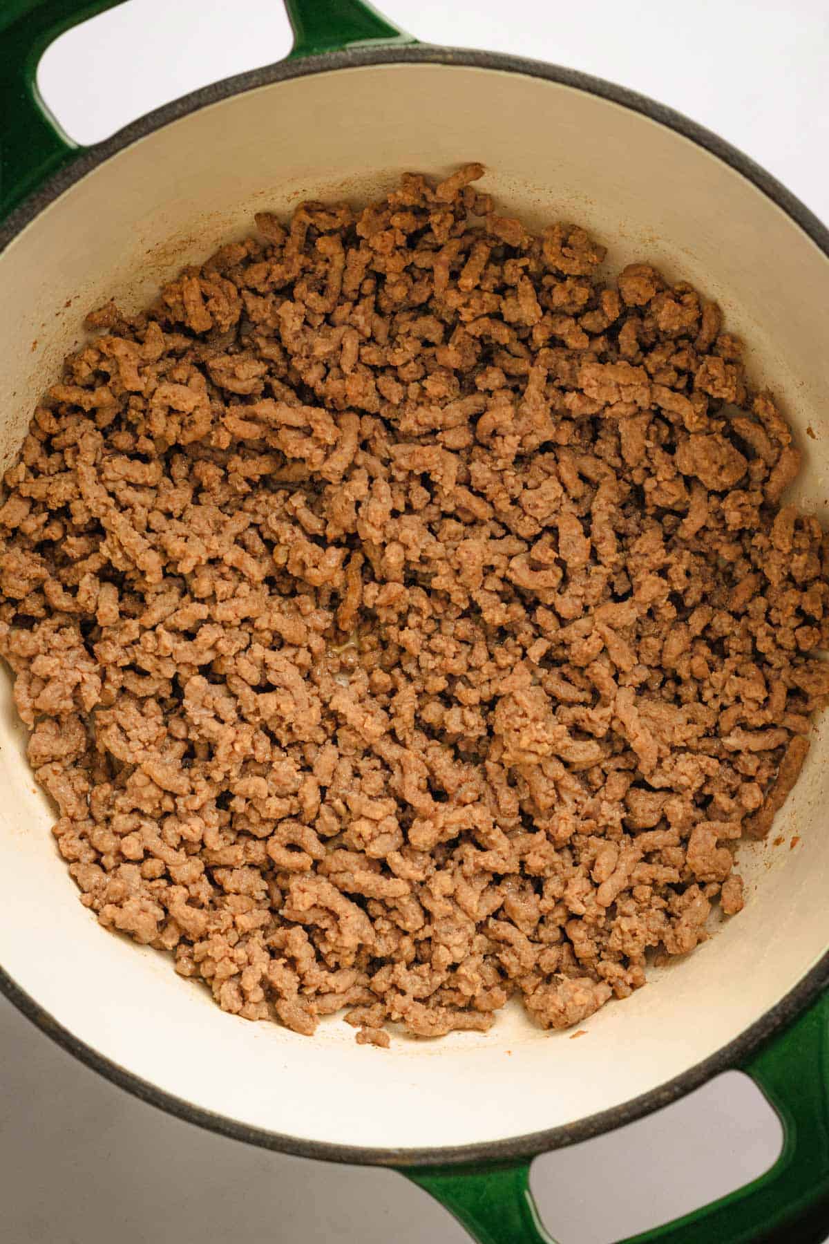Browned beef.