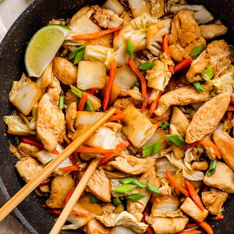 chicken and cabbage stir fry.