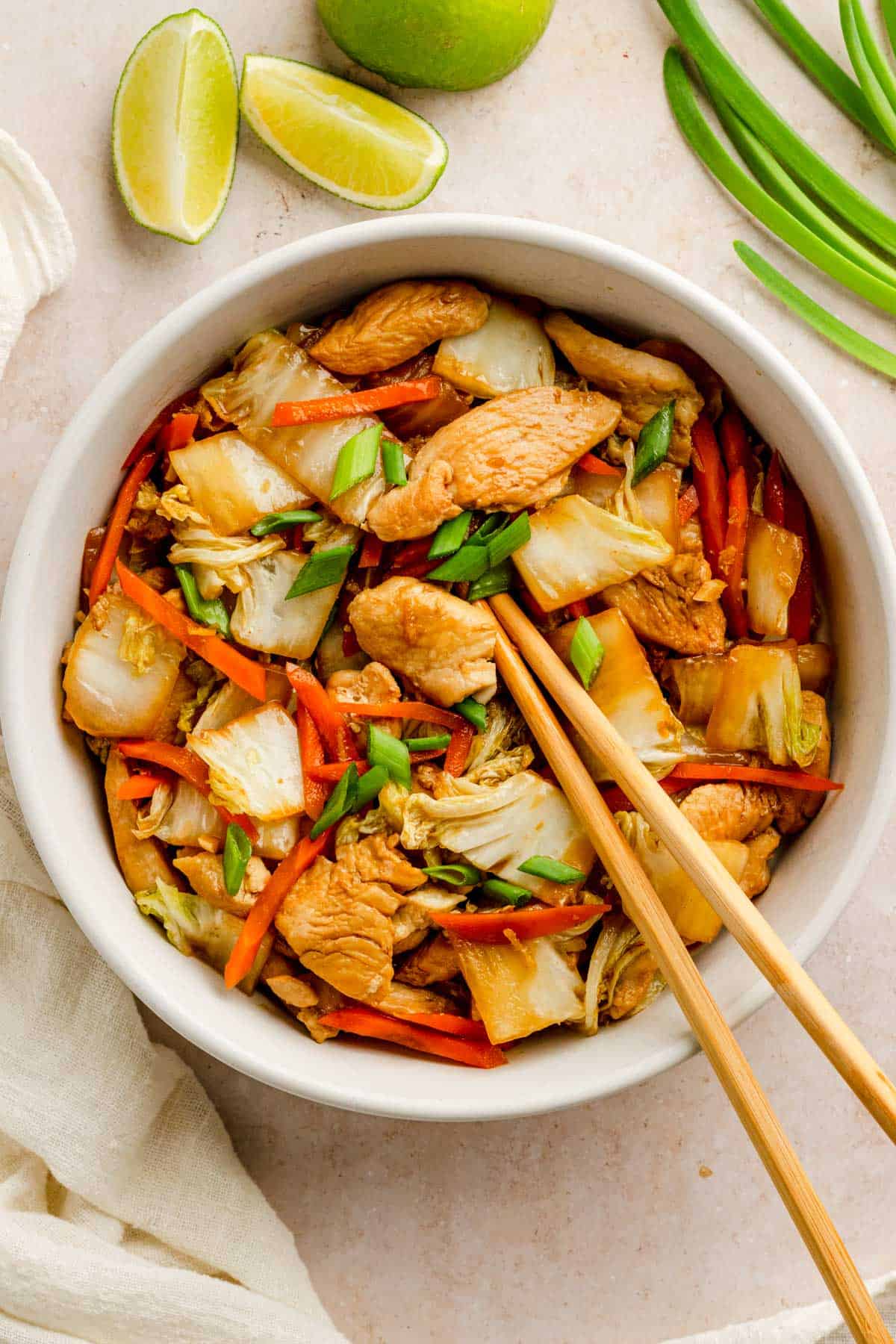 chicken and cabbage stir fry.