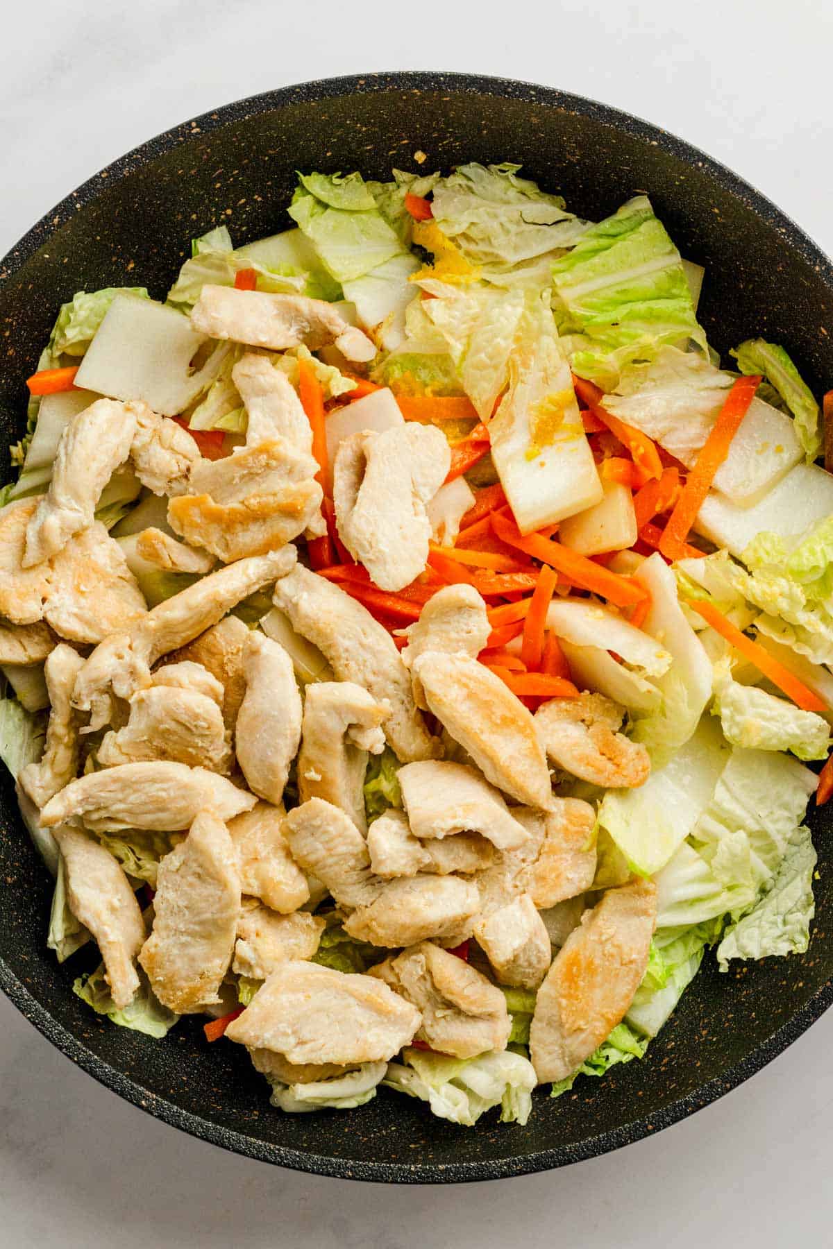 chicken and cabbage stir fry.