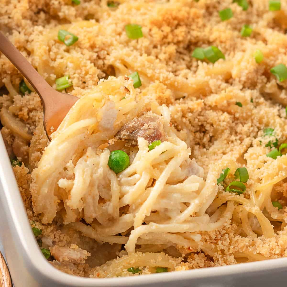 Chicken pasta tetrazzini.