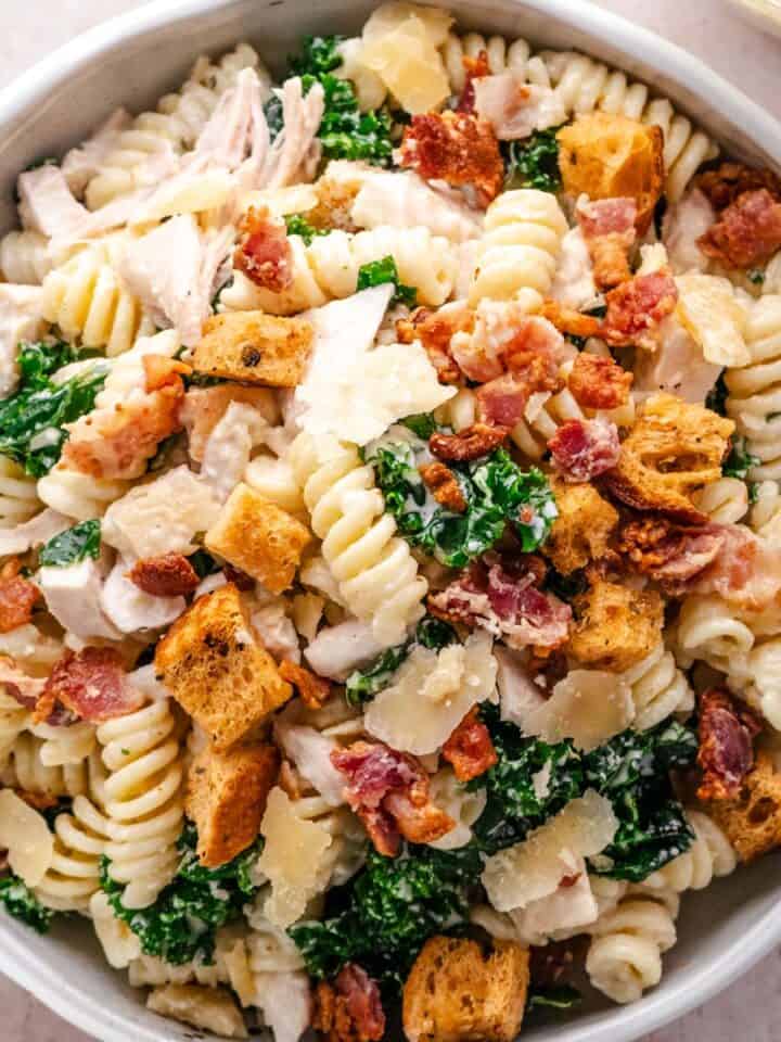 Chicken Caesar Pasta Salad Bowl.