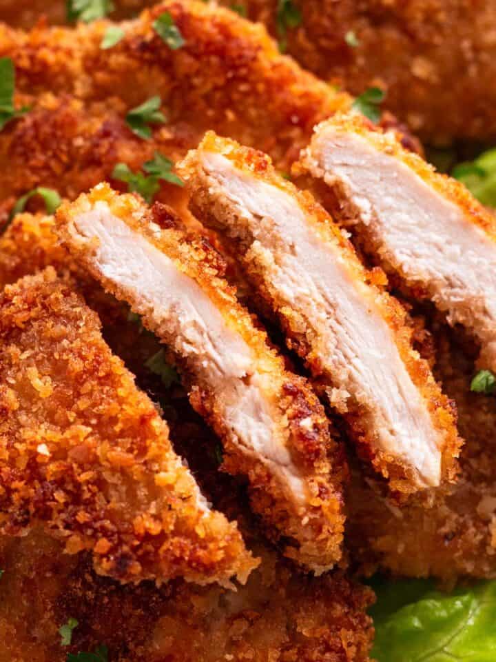 Crispy chicken cutlets.