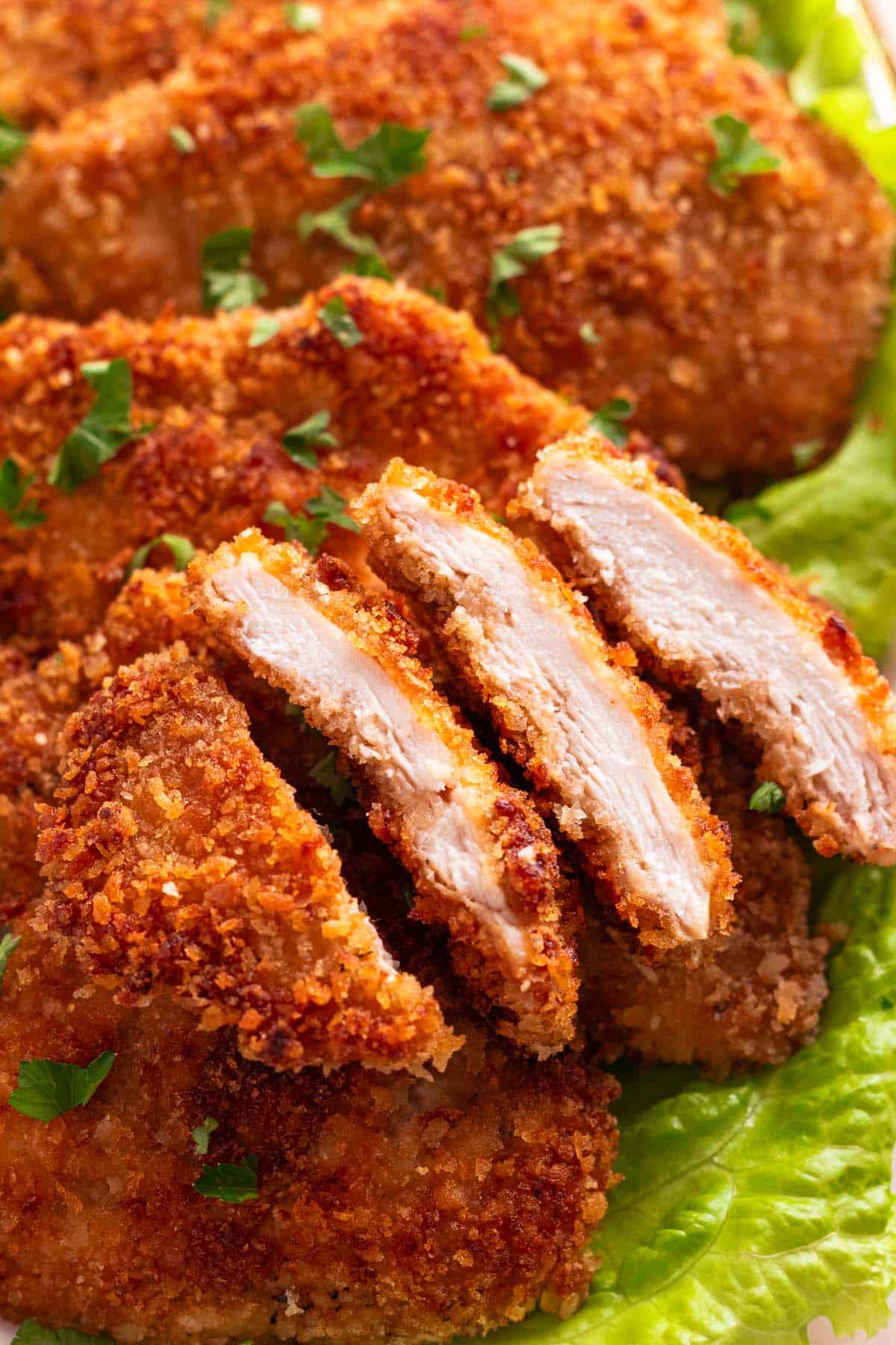 Crispy chicken cutlets.