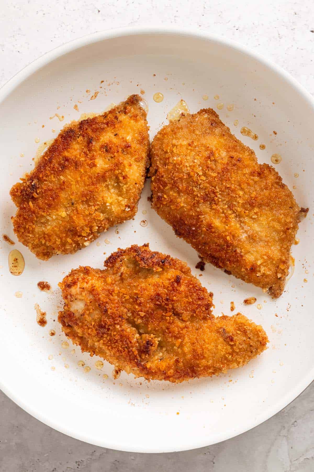 Crispy chicken cutlets.