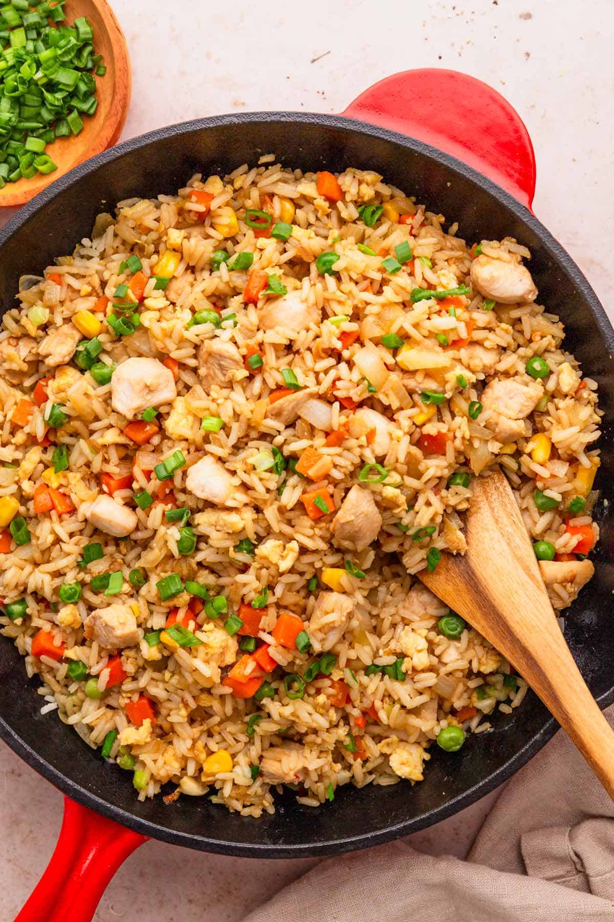 fried rice with chicken.