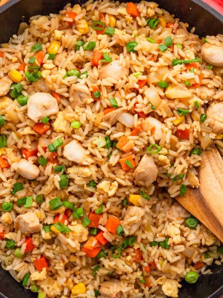 fried rice with chicken.