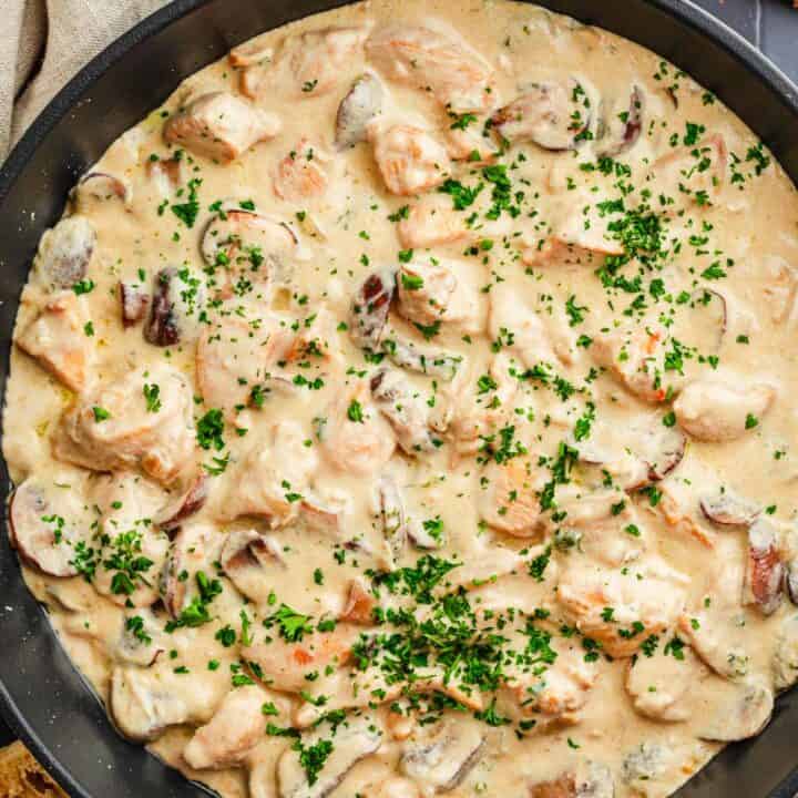 Creamy Chicken Stroganoff.