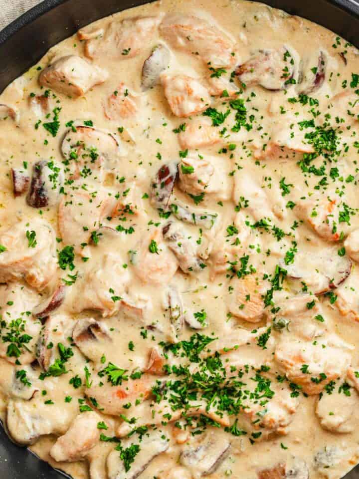 Creamy Chicken Stroganoff.