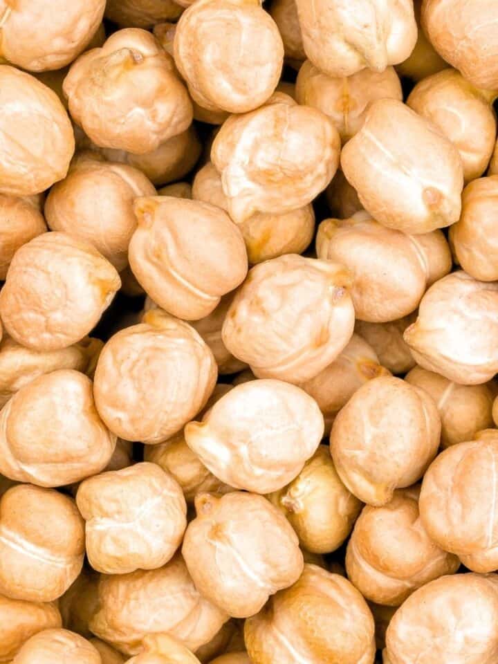 a stack of chickpeas.