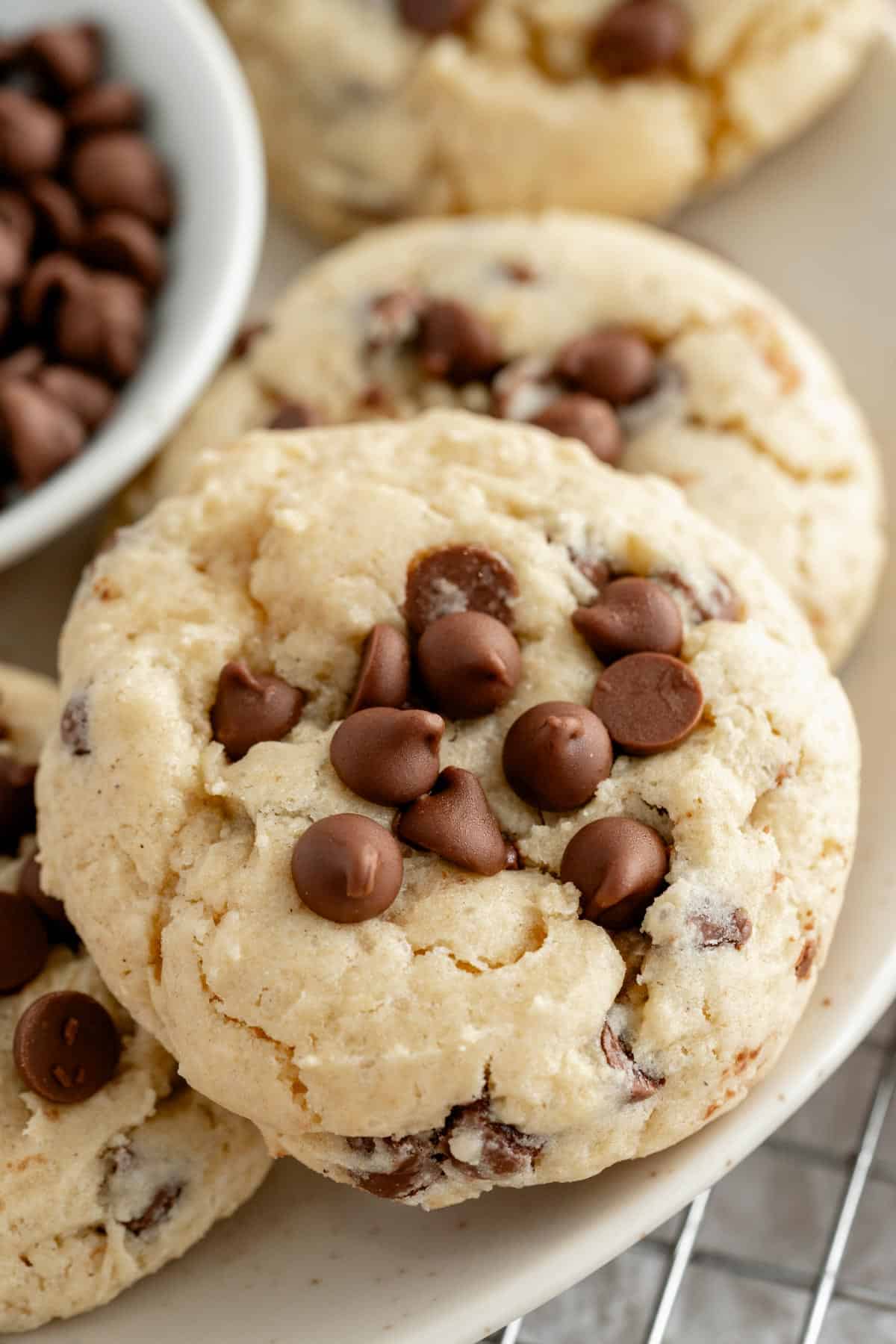 thesechocolate chip cookies are perfect and made without brown sugar