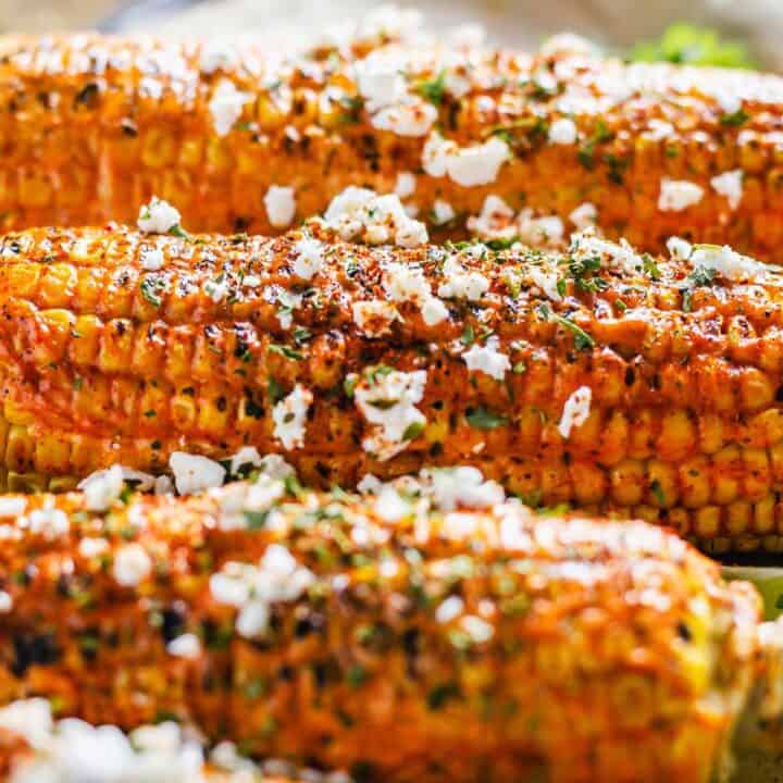 corn on the cob with cajun and feta.