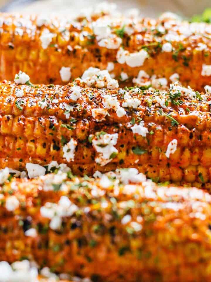 corn on the cob with cajun and feta.