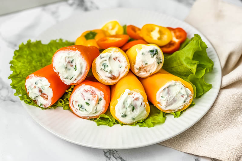 Cream Cheese Stuffed Baby Bell Peppers with Salmon