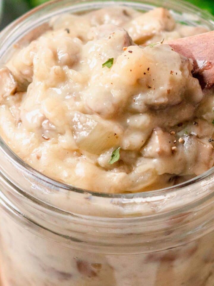 mushroom soup in a jar.