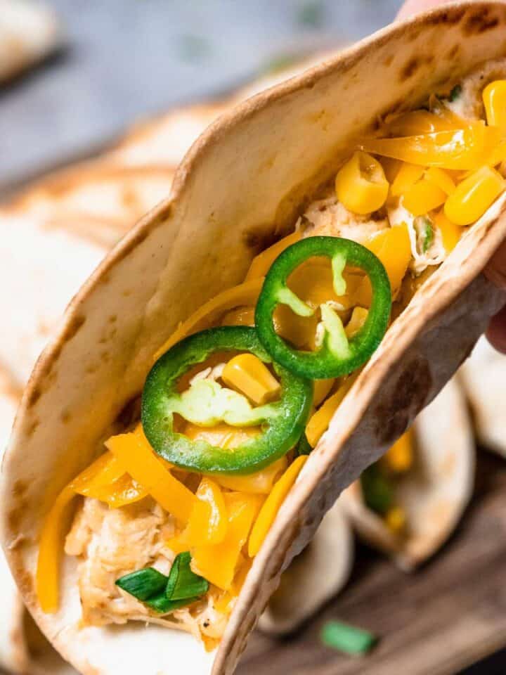 creamy chicken tacos.
