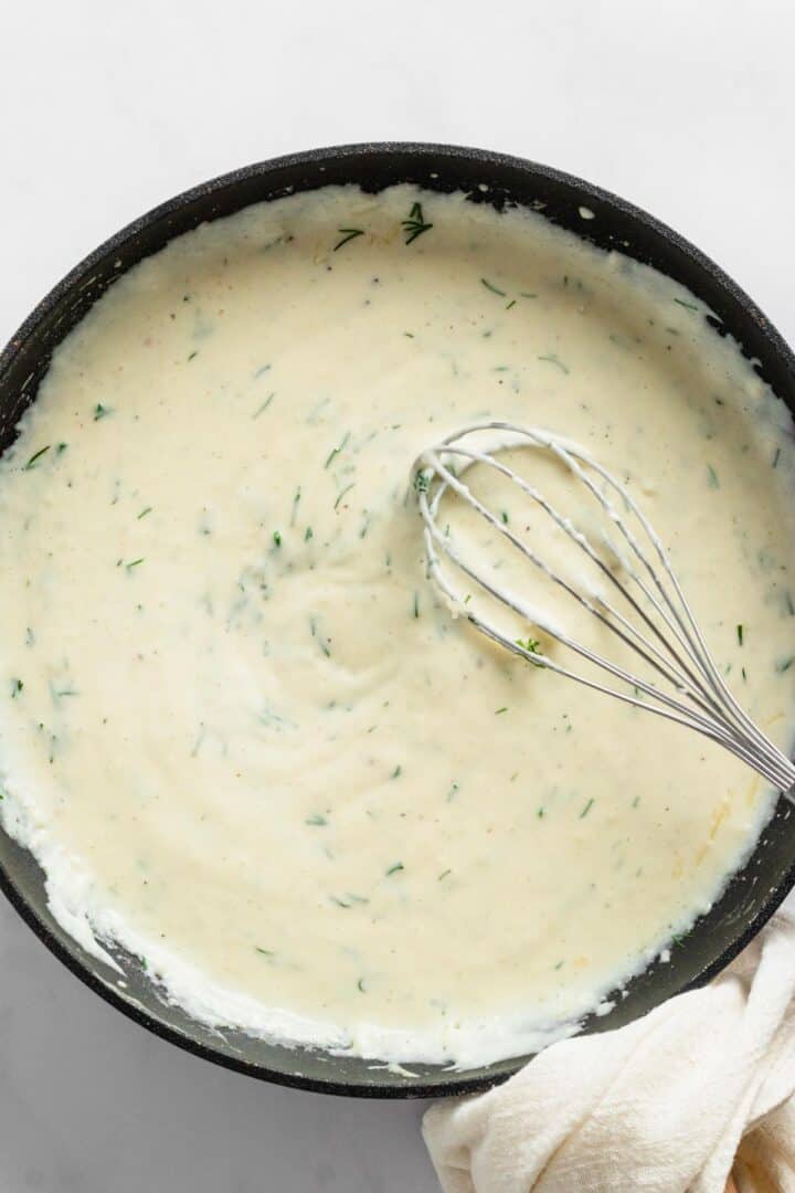 creamy sauce for salmon bake.