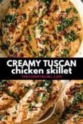 creamy chicken tuscan in skillet