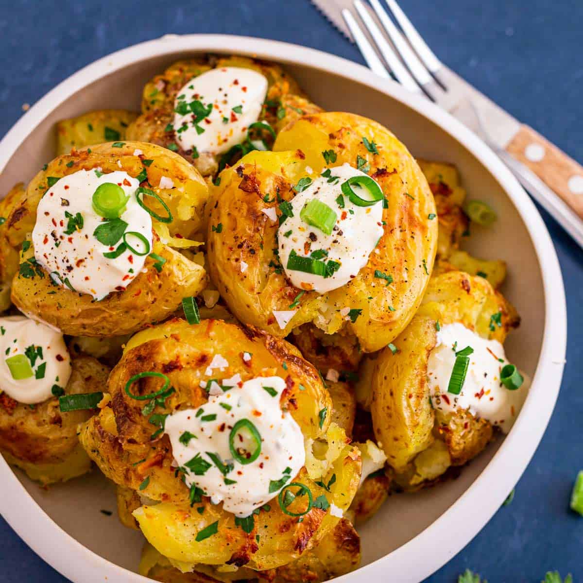 Crispy Smashed Loaded Potatoes