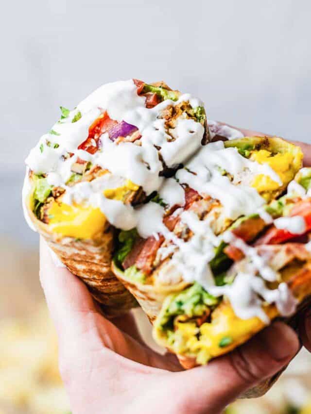 Crispy Chicken Wraps stacked