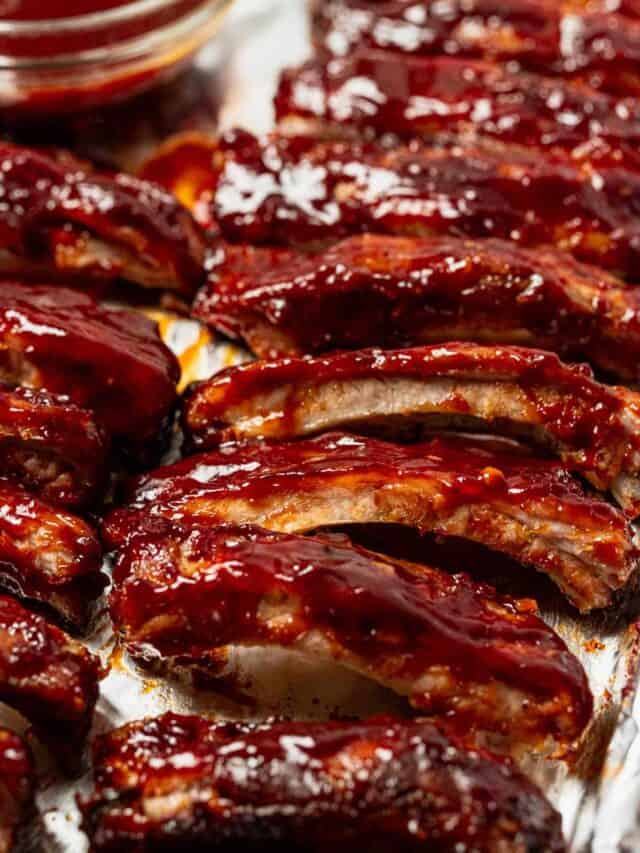 slow cooker barbecue pork ribs in foil