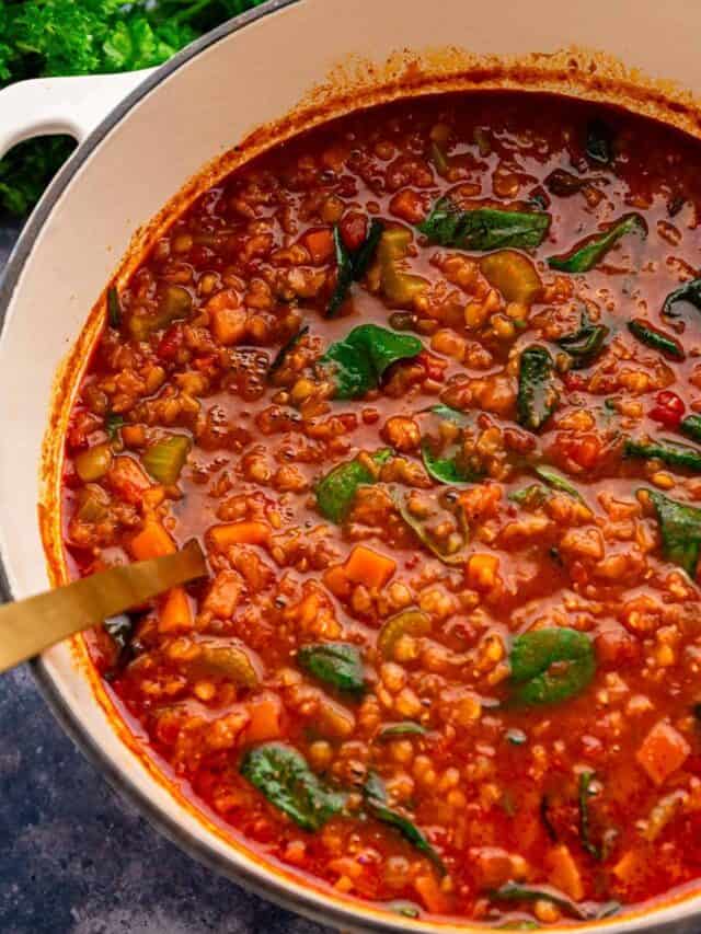 smoky red lentil stew.