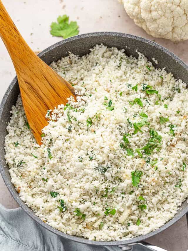 15 minute HOMEMADE Cauliflower Rice