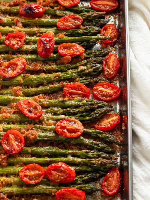 roasted asparagus with parmesan.