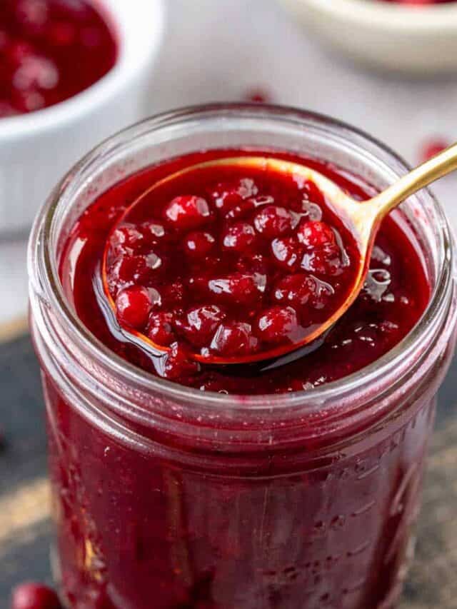 lingonberry sauce jar.
