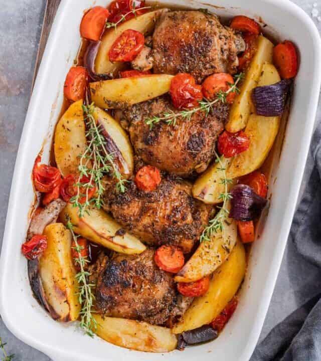 chicken thighs in mediterranean seasoning blend.
