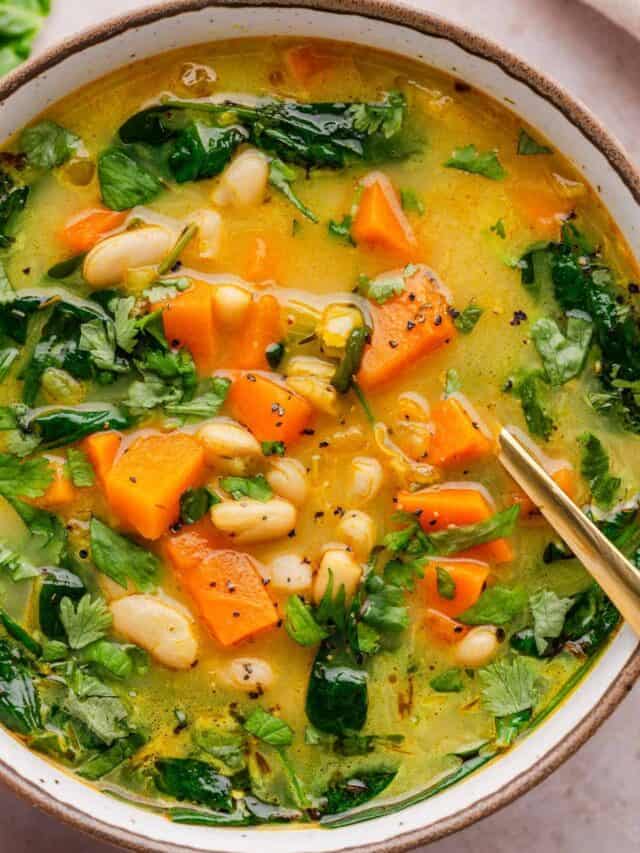 sweet potato soup with coconut and spices.