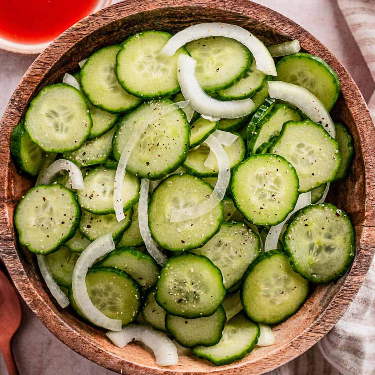 cucumber and vinegar salad bowl.