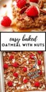 Easy baked oatmeal with nuts.