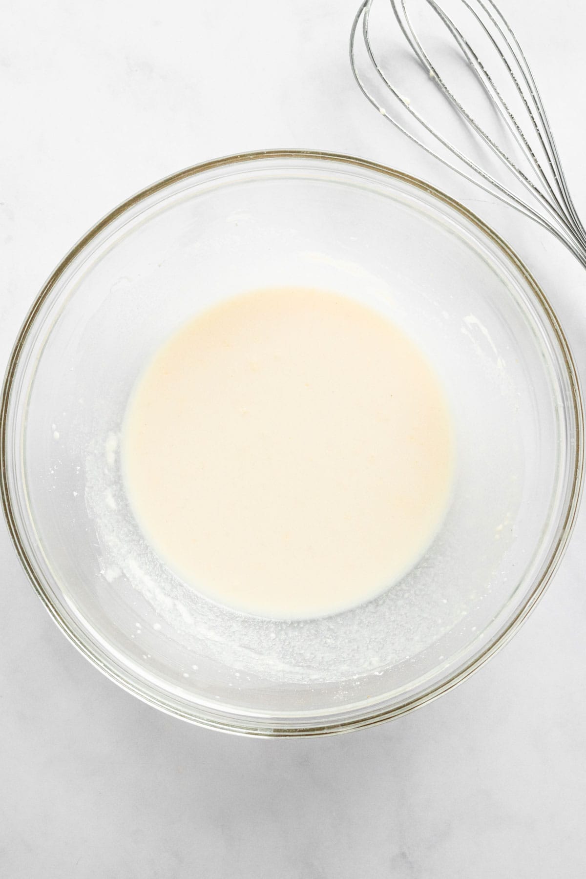heavy cream in a bowl.
