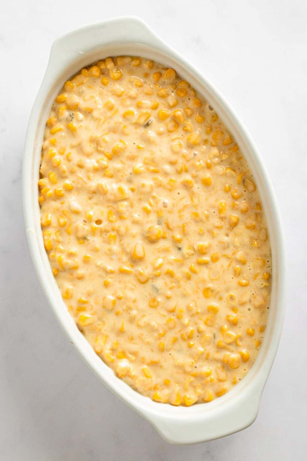 Easy Creamy Corn Casserole (Fresh Frozen or Canned Corn)