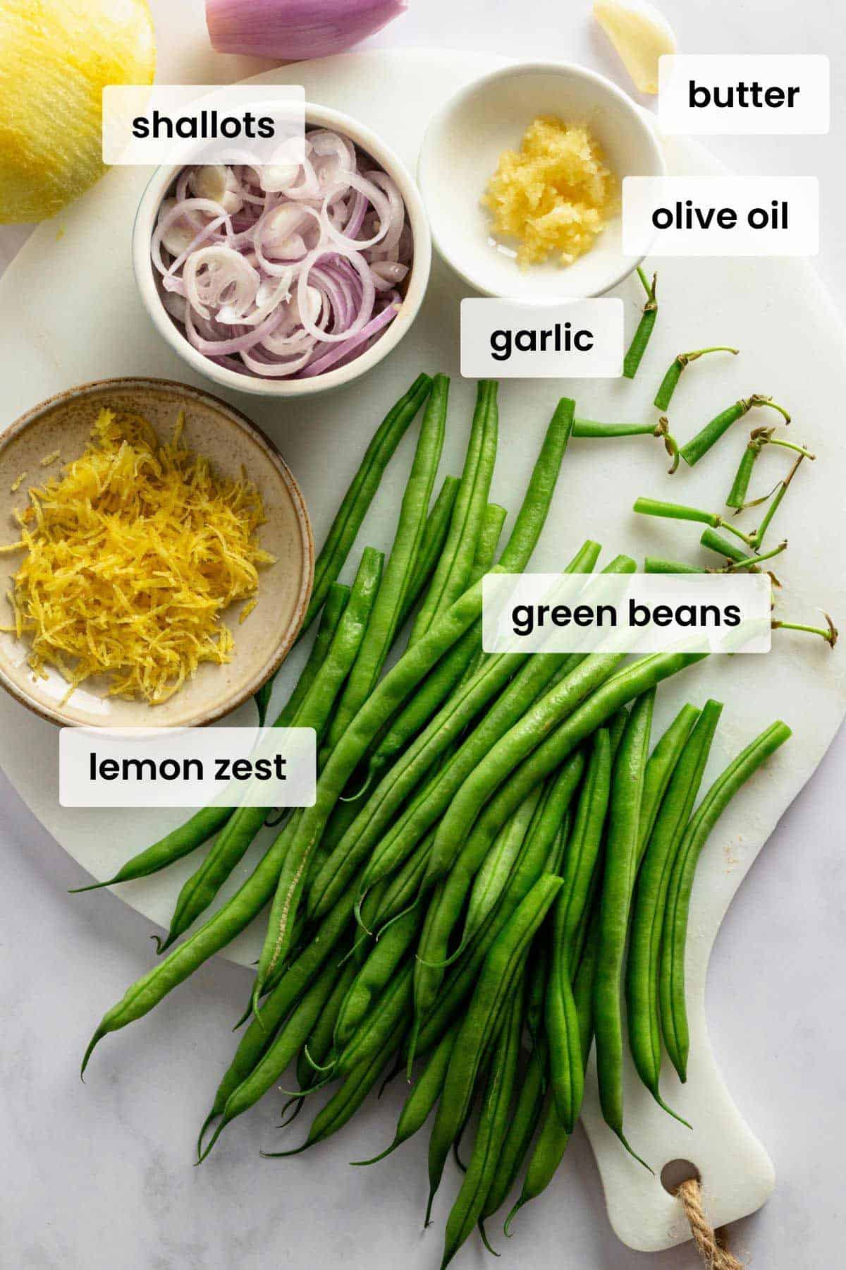 ingredients for sauteed beans.