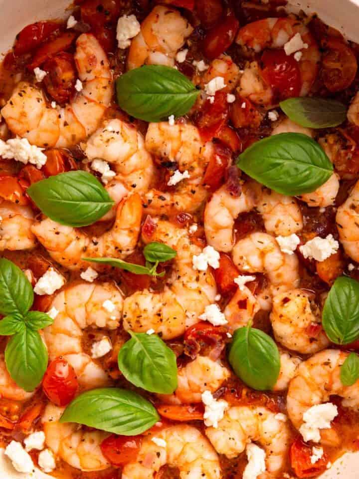 cherry tomatoes with shrimp skillet.